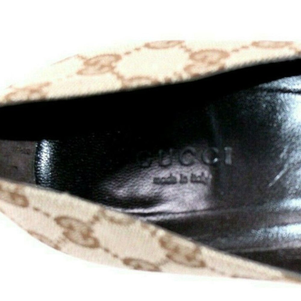 Very Rare Gucci~GG Monogram Bamboo Pointy Toe Heels 8.5-9 - Picture 4 of 8